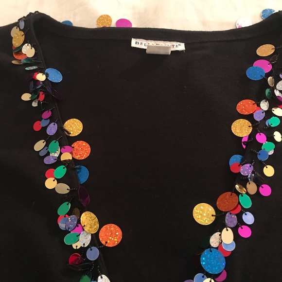 Black Belle Point Seater w/Lg sequin bangles Sz 2x - Picture 7 of 10